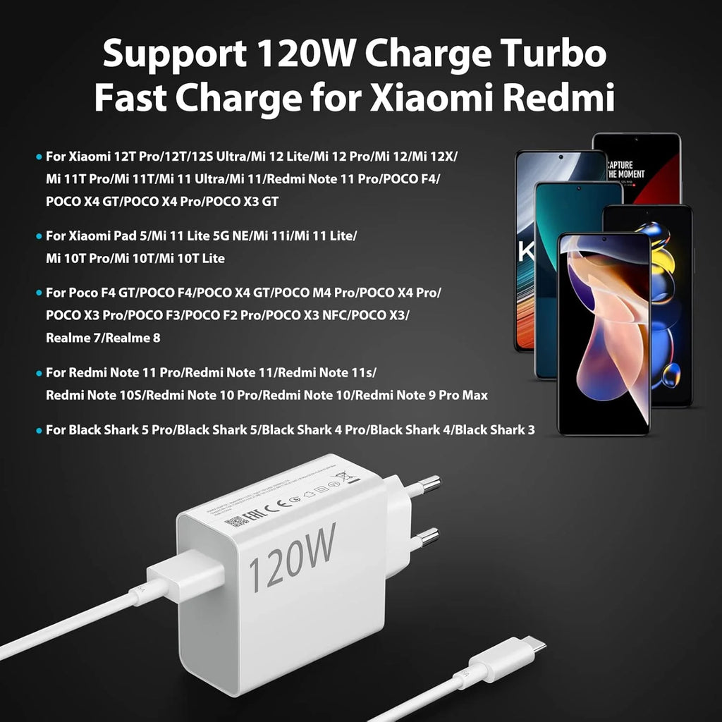 Xiaomi 120w Fast Quick Wall Charger With Cable