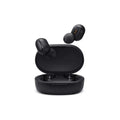 Black wireless earbuds with charging case, sleek design for music and calls