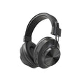 Black over-ear wireless headphones with padded headband and ear cups, sleek modern design