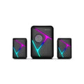 RGB gaming speaker set with vibrant neon lighting and sleek black design for immersive audio