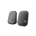 Compact black Kisonli desktop speakers with textured grille design for computer audio