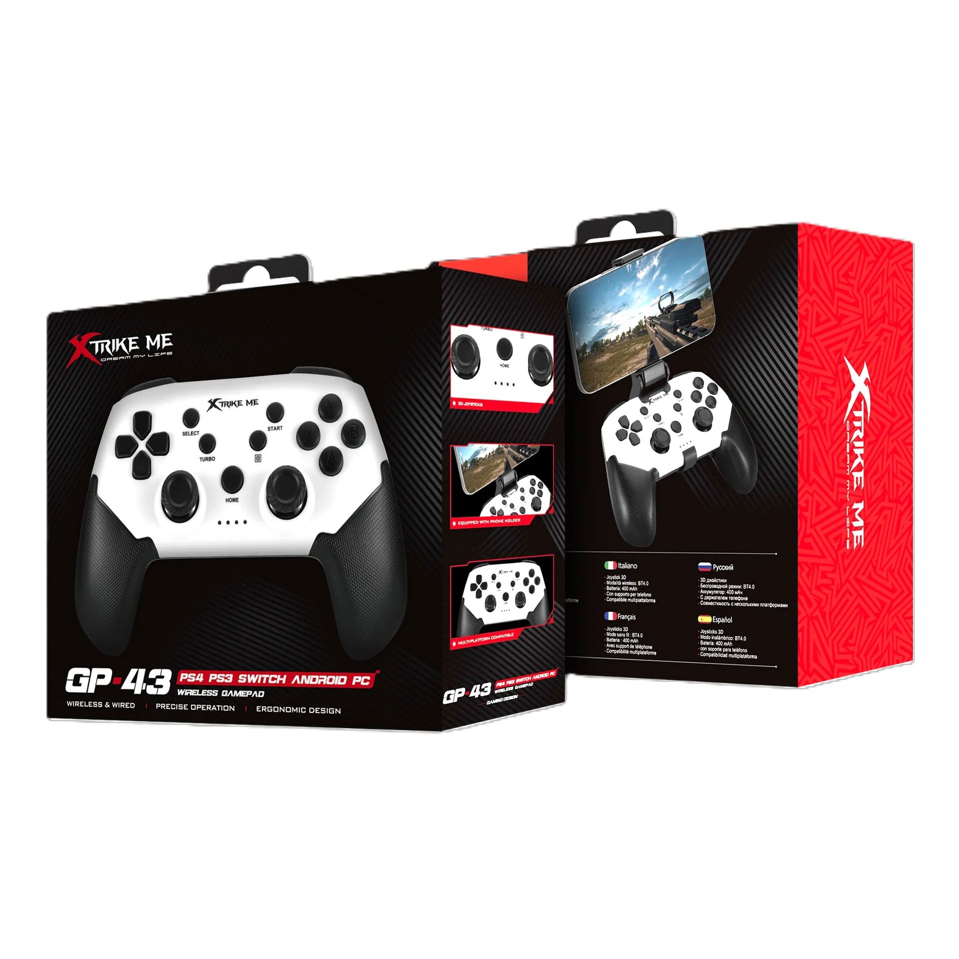Xtrike Me Gp-43 Wireless Gamepad Controller With Holder