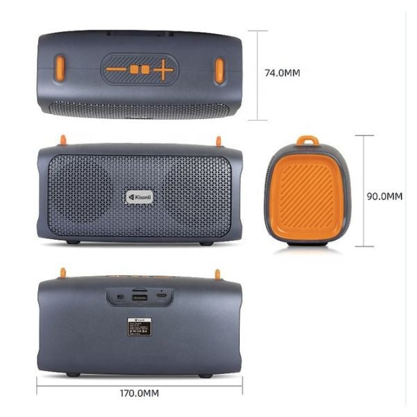 Kisonli KS-2003 Portable Solar Wireless Speaker 5W Outdoor Bluetooth Speaker